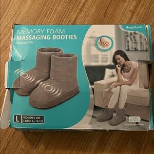 HealthTouch Gray Memory Foam Massaging Booties